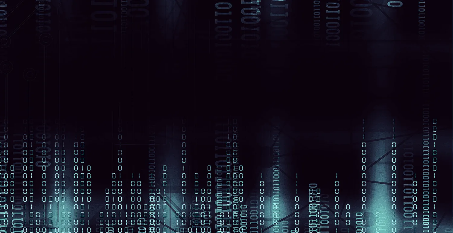 Binary code over a skyline in a digital forensics client story