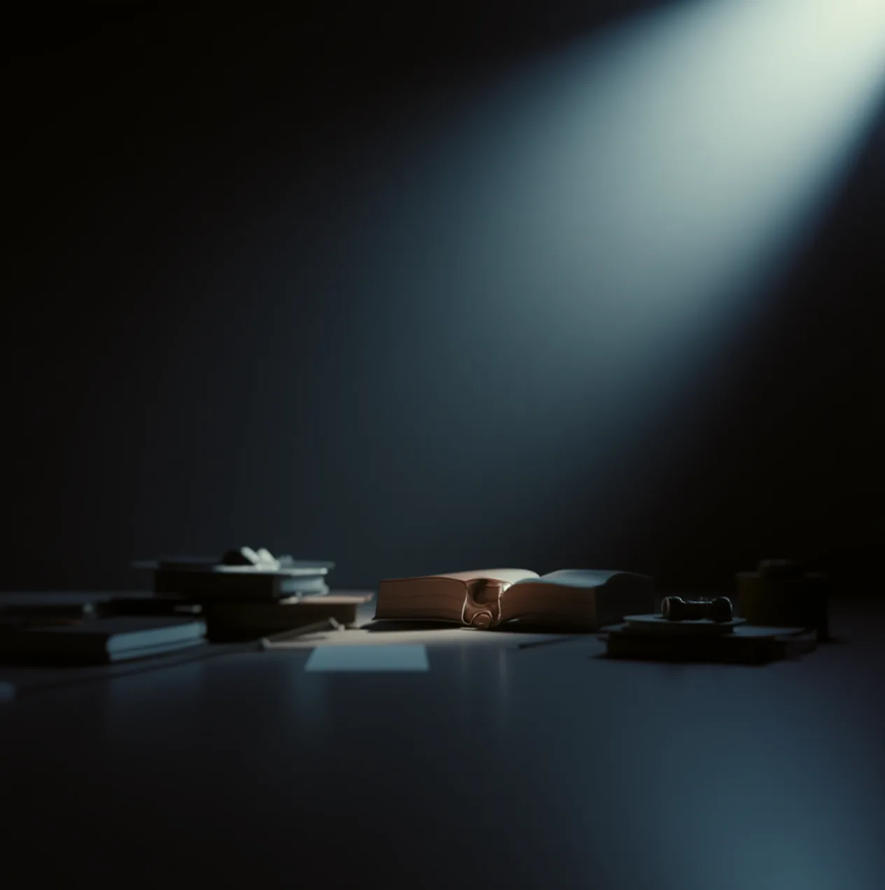 Spotlit legal papers representing modern intelligence for the legal arena